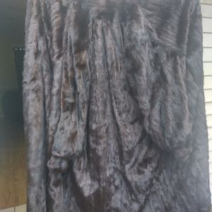 Real fur coat with matching hat